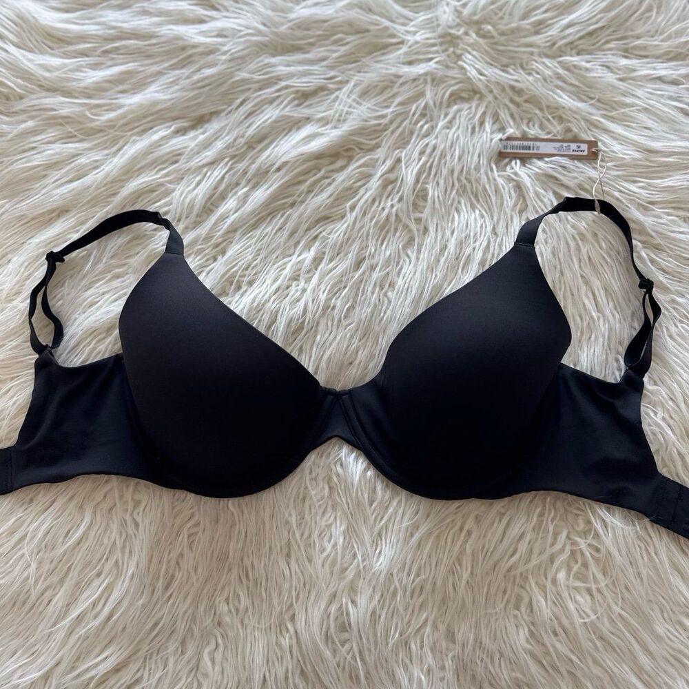 Skims Fits Everybody Scoop Plunge Bra Onyx Size 32H